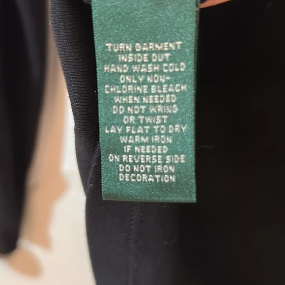 Lauren Ralph Lauren long sleeve top size large black cotton sequins stripe shirt - Picture 5 of 8